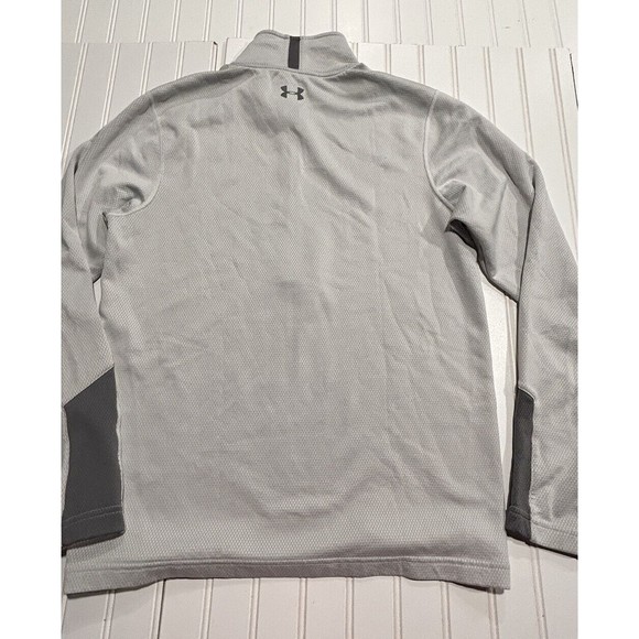Under Armour Women's Small ColdGear Honeycomb Pattern Light Gray Pullover A27 - Picture 6 of 7